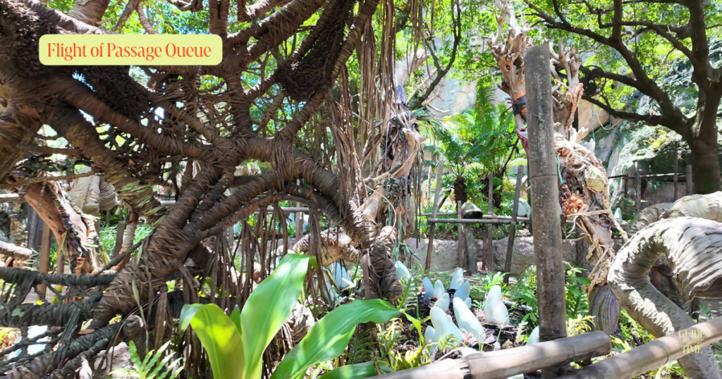Outdoor queue for Avatar Flight of Passage in Pandora, Animal Kingdom