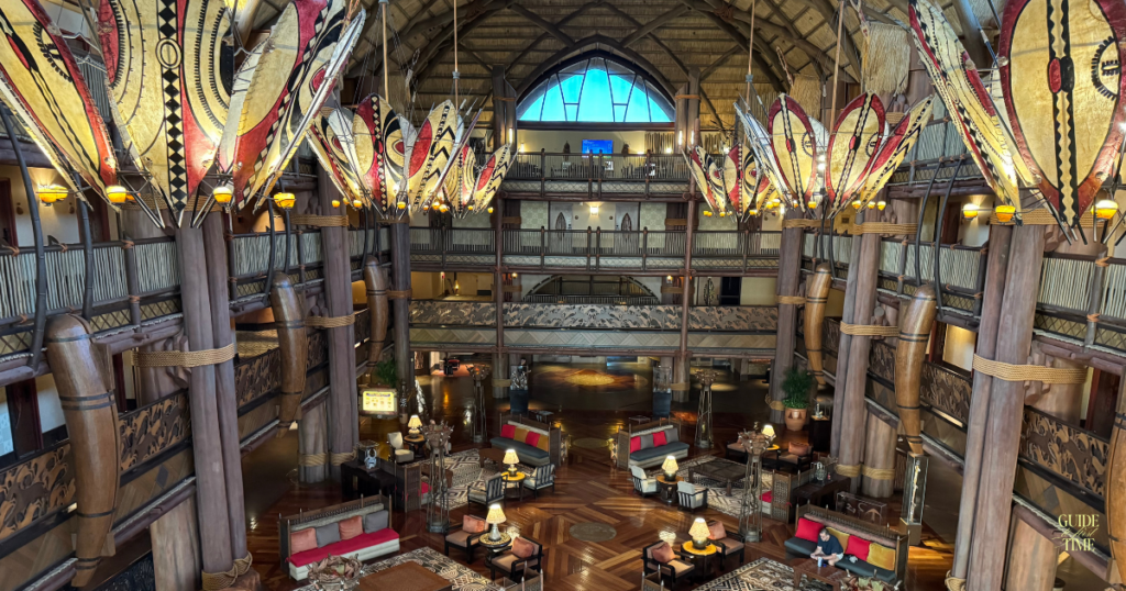 Empty Jambo House lobby and rope bridge at dawn, Animal Kingdom Lodge
